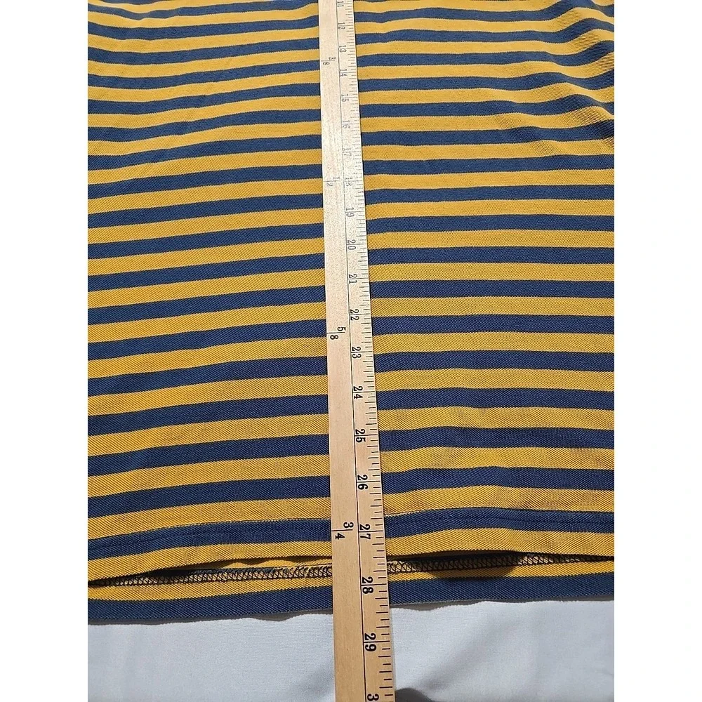 Banana Republic Men Large‎ Yellow Stripe Polo Short Sleeve Shirt